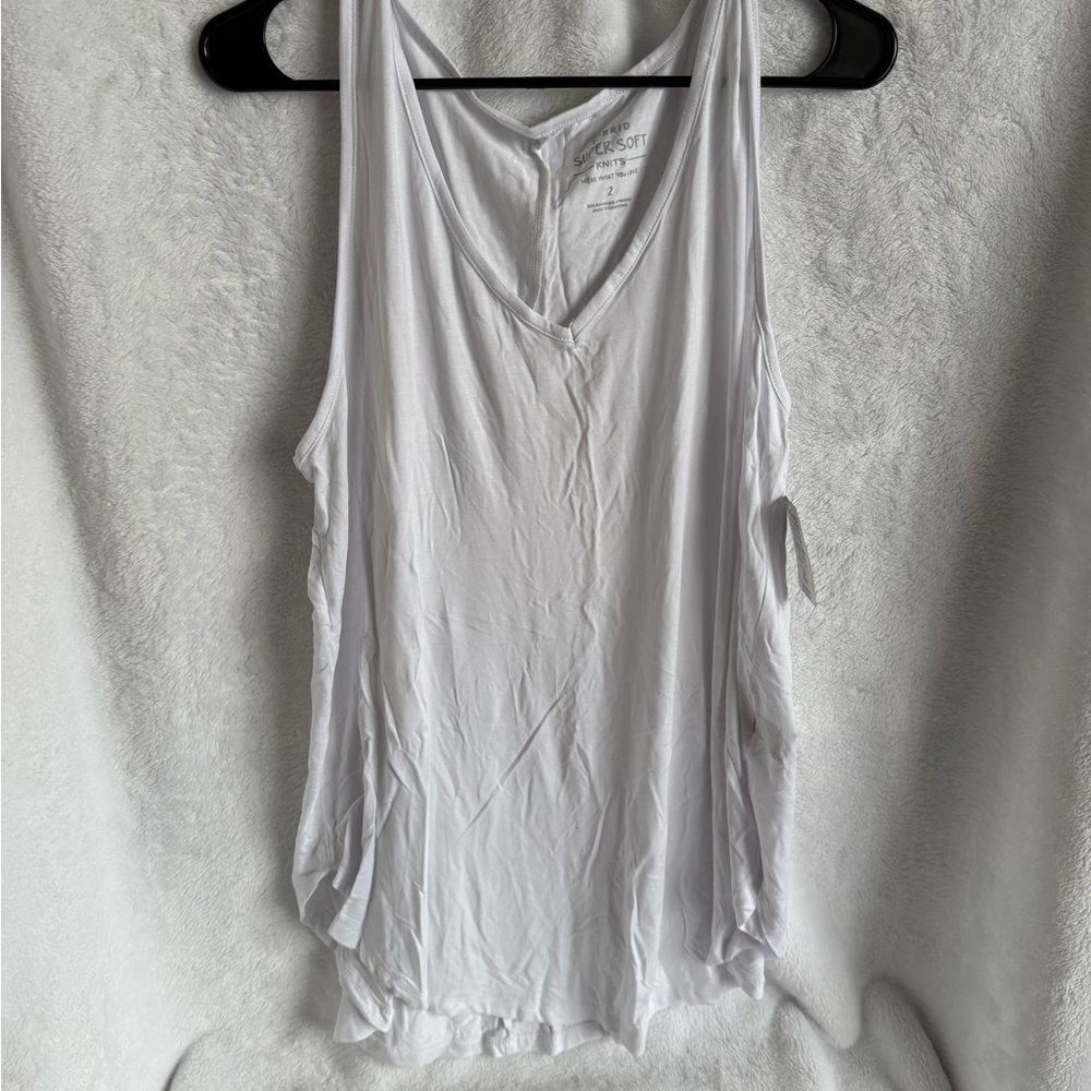 Torrid Super Soft White V-Neck Tank